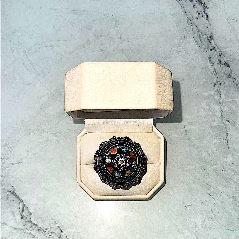 Alan K Stunning Murano Multicolored Statement Ring